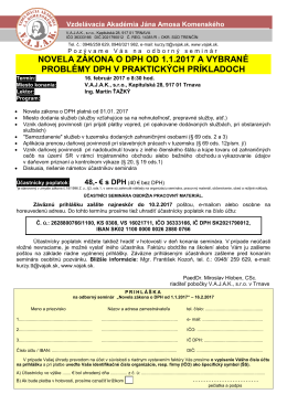 Novela z&aacute;kona o DPH