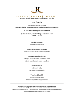 silvestrovské menu 1 - restauranthoudini.sk