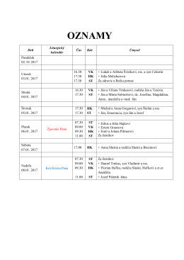 farsk&eacute; oznamy