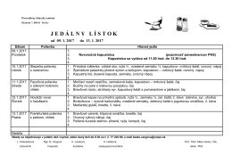 Jed&aacute;lny l&iacute;stok 09. 1. 2017 do 13. 1. 2017