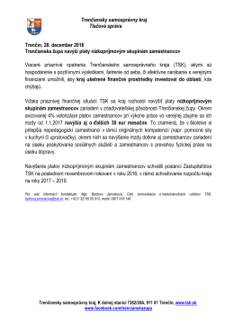 Trenčiansky samosprávny kraj Tlačová správa Trenčín, 28
