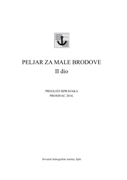 PELJAR ZA MALE BRODOVE II dio - Hrvatski hidrografski institut