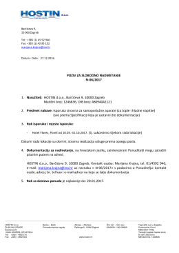 Hostin, d.o.o.: Isporuka sirovina za samoposlužne aparate