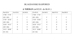 BLAGDANSKI RASPORED