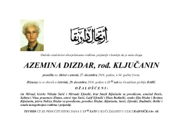 AZEMINA DIZDAR, rođ. KLJUČANIN