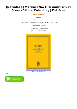 [Download] Ma Vlast No. 6 "Blanik": Study Score (Edition