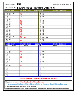 NAZIV LINIJE: Savski most - Strmec Odranski 159