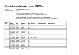 Rezultati prvog kolokvija - grupa SRIJEDA