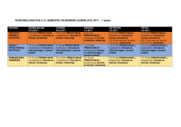 Raspored nastave za IV. semestar