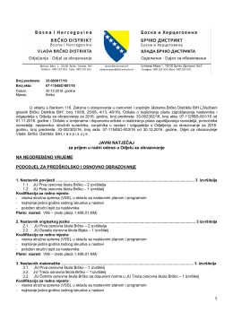 JAVNI NATJEČAJ za prijem u radni odnos u Odjelu za obrazovanje