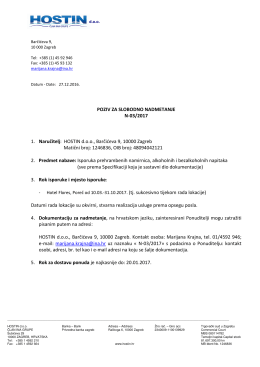 Hostin, d.o.o.: Isporuka prehrambenih namirnica, alkoholnih i