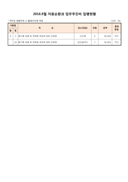 2016.9월 자원순환과 업무추진비 집행현황