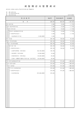 세 입 예 산 사 업 명 세 서