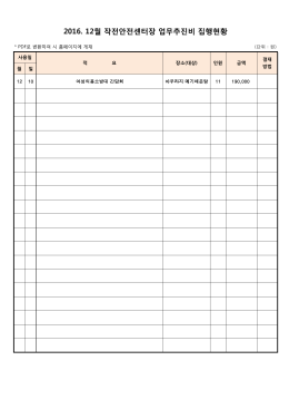 2016. 12월 작전안전센터장 업무추진비 집행현황
