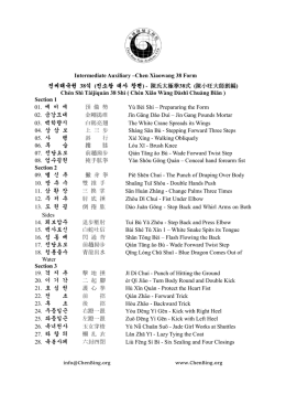 Intermediate Auxiliary –Chen Xiaowang 38 Form 진씨태극권 38식