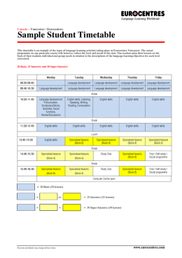 Timetable - Eurocentres