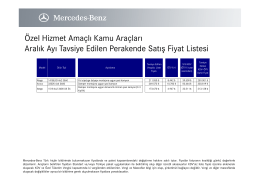 Özel Amaçlı Şasi Araç Fiyat Listesi 27.12.2016 - Mercedes-Benz