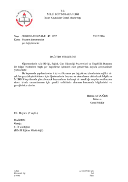TC MİLL&Icirc; EĞİTİM BAKANLIĞI İnsan Kaynakları Genel