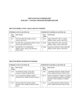 bıst-kyd fon endeksleri 02/01/2017 - 31/03/2017