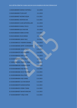 2015 eğitim-&ouml;ğretim yılında mezun olan hemşirelik b&ouml;l&uuml;m&uuml;