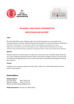 Biyoteknoloji Kulübü - İstanbul Yeni Yüzyıl Üniversitesi