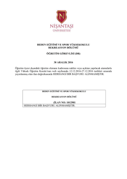 BEDEN EĞİTİMİ VE SPOR YÜKSEKOKULU REKREASYON