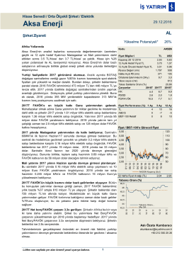 Aksa Enerji - İş Yatırım