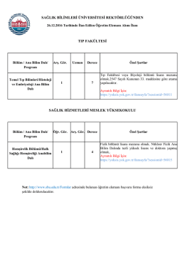 sağlık bilimleri üniversitesi rektörlüğünden tıp fakültesi sağlık