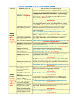 Stratejik Plan Yıllık Değerlendirme Raporu