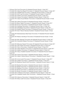 28 Kasım 2016 Fırat Üniversitesi 26 Akademik