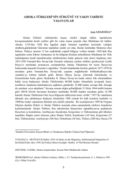 Ahıska Türklerinin Sürgünü Ve Yakın Geçmişte Yaşananlar
