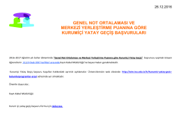 genel not ortalaması ve merkezi yerleştirme puanına göre