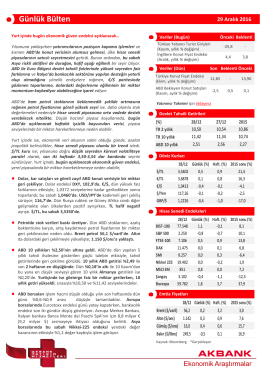 Günlük Bülten - Akbank Yatırımcı