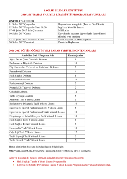 SAĞLIK BİLİMLER ENSTİTÜSÜ 2016