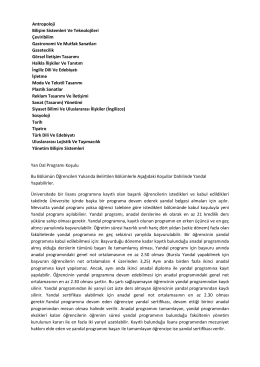Antropoloji Bilişim Sistemleri Ve Teknolojileri Çeviribilim Gastronomi