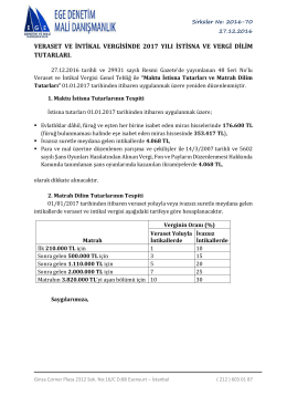 veraset ve intikal vergisinde 2017 yılı istisna ve vergi dilim tutarları.
