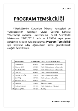PROGRAM TEMSİLCİLİĞİ
