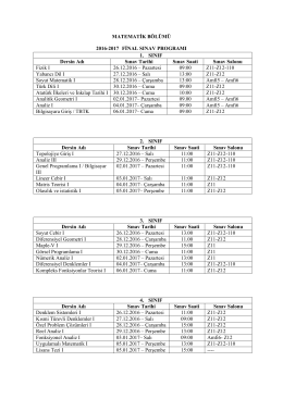2016-2017 G&uuml;z Final Programı
