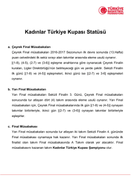 Kadınlar T&uuml;rkiye Kupası Stat&uuml;s&uuml;