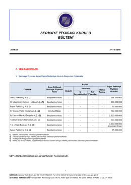 sermaye piyasası kurulu bülteni