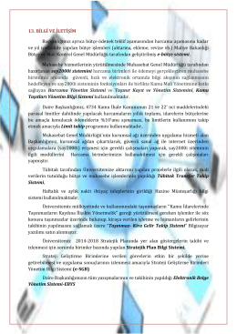 13. BİLGİ VE İLETİŞİM Başkanlığımız ayrıca b&uuml;t&ccedil;e &ouml;denek teklif