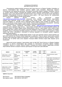 Gümüşhane Üniversitesi 6 Akademik Personel