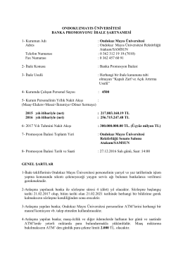 banka promosyon ihale şartnamesi