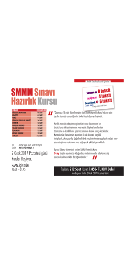 212 Saat - Bursa SMMM Odası