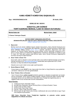 Genelge II. Derece Teknisyen - Kamu Hizmeti Komisyonu