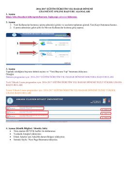 2016-2017 EĞİTİM ÖĞRETİM YILI BAHAR DÖNEMİ LİSANSÜSTÜ