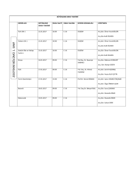 Zootekni bölümü bütünleme sınav takvimi