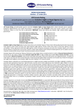 JCR Eurasia Rating, periyodik g&ouml;zden ge&ccedil;irme