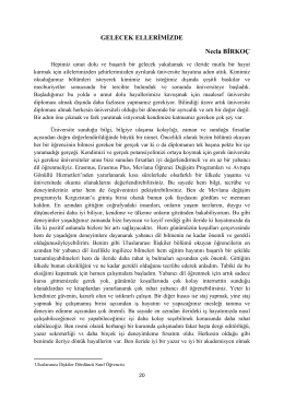 Gelecek Ellerimizde - Uluslararası İlişkiler &Ouml;ğrenci Dergisi