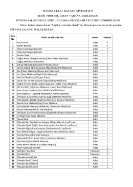 fitness salonu kullanım bilgileri